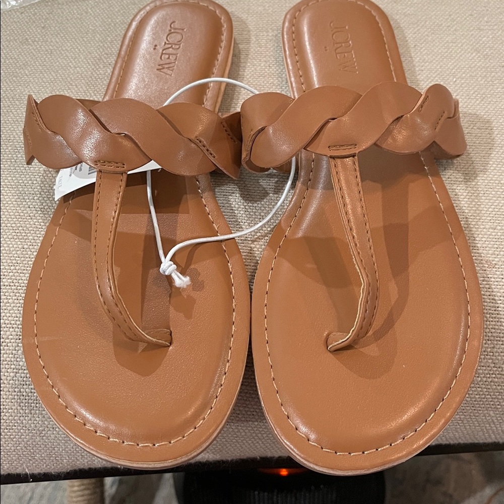 J. Crew Brown Twist Flip Flops/NWT/8M - Picture 8 of 10